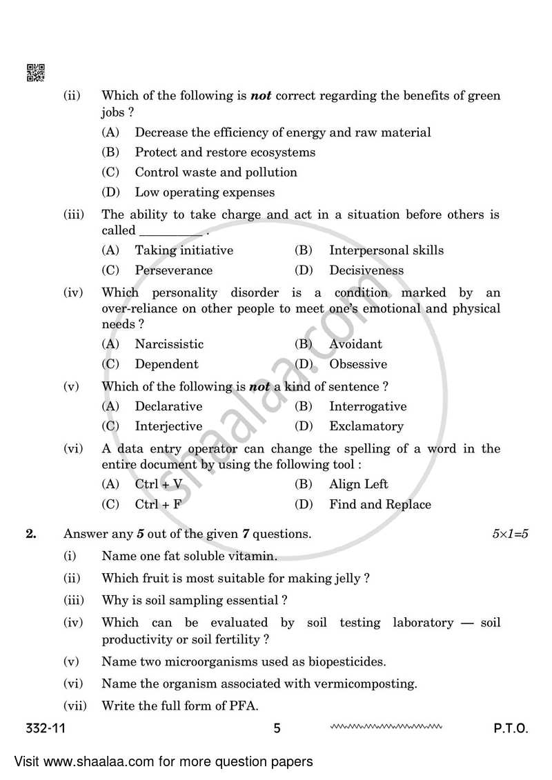 Agriculture 2023-2024 - CBSE 12th - Class 12 - CBSE (Central Board of Secondary Education) question paper with PDF download