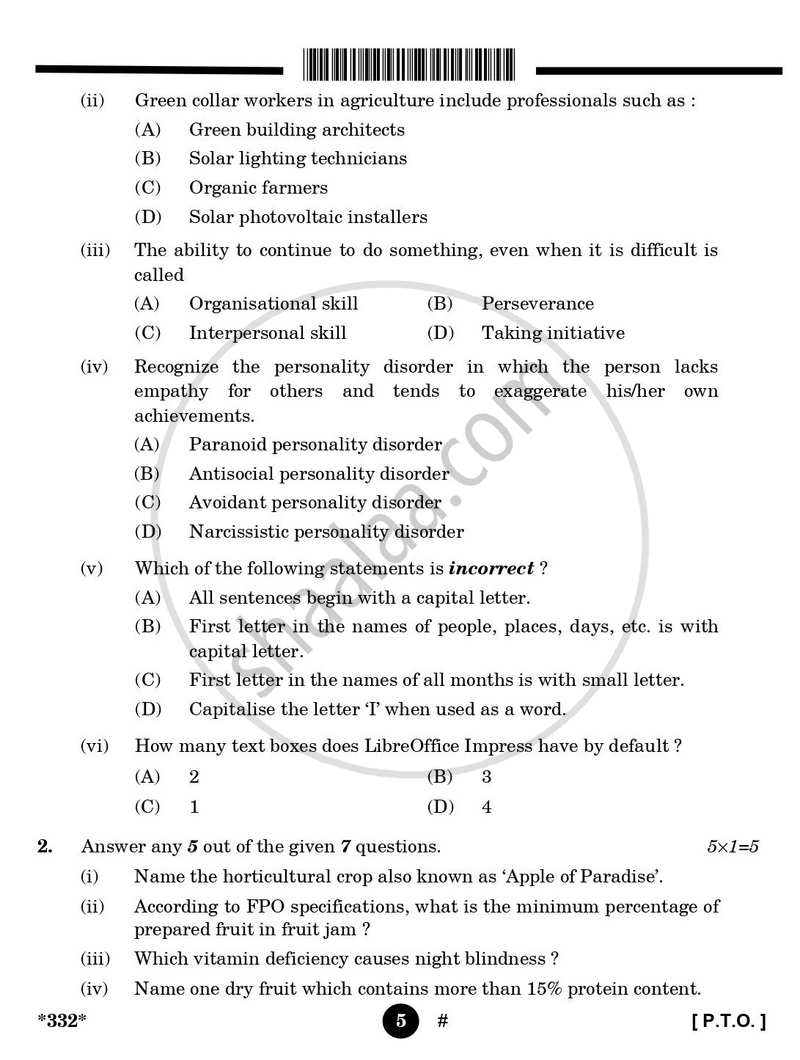 Agriculture 2024-2025 - CBSE 12th - Class 12 - CBSE (Central Board of Secondary Education) question paper with PDF download
