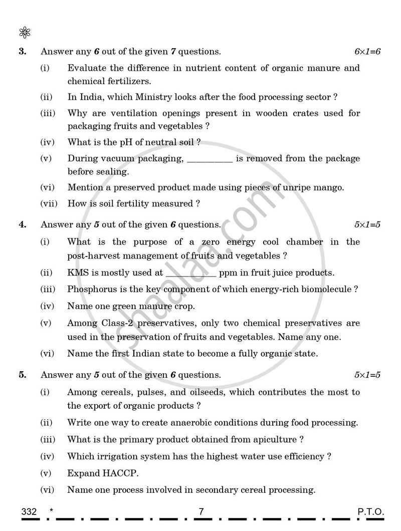 Agriculture 2025-2026 - CBSE 12th - Class 12 - CBSE (Central Board of Secondary Education) question paper with PDF download