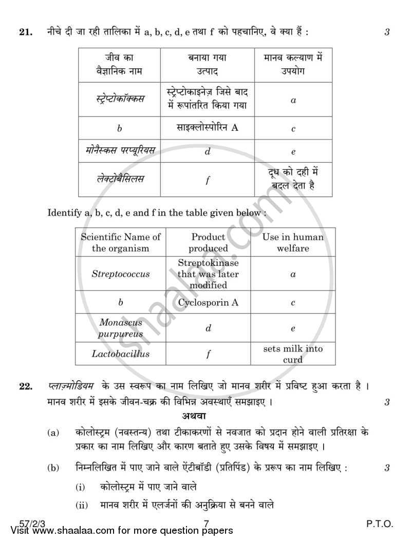 Biology 2013-2014 - CBSE 12th - Class 12 - CBSE (Central Board of Secondary Education) question paper with PDF download
