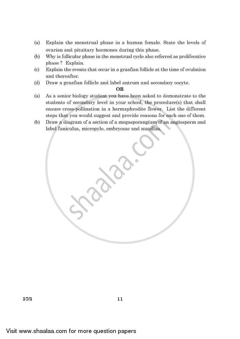 Biology 2015-2016 - CBSE 12th - Class 12 - CBSE (Central Board of Secondary Education) question paper with PDF download