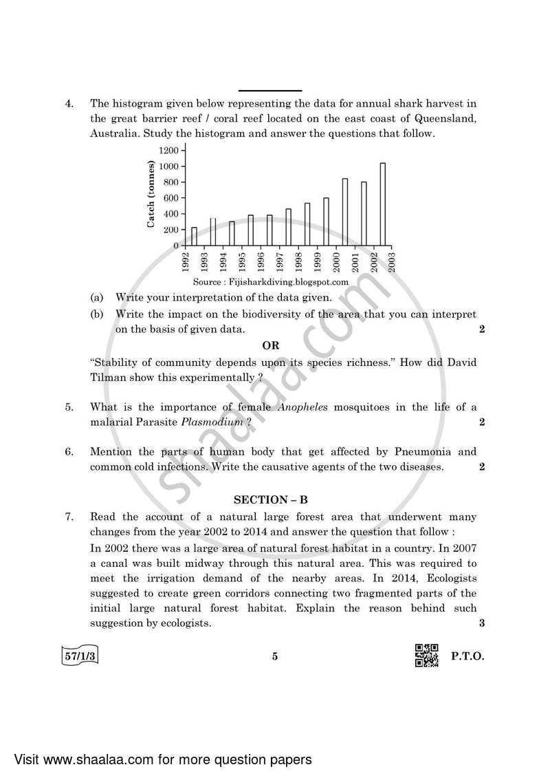 Biology 2021-2022 - CBSE 12th - Class 12 - CBSE (Central Board of Secondary Education) question paper with PDF download