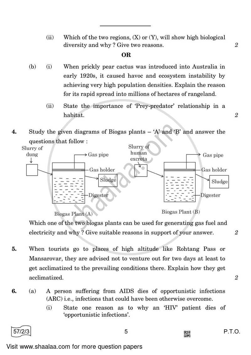 Biology 2021-2022 - CBSE 12th - Class 12 - CBSE (Central Board of Secondary Education) question paper with PDF download