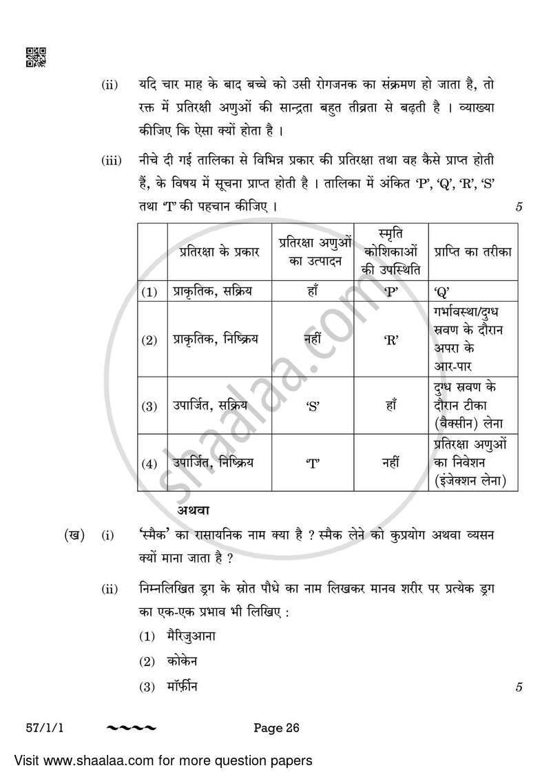 Biology 2022-2023 - CBSE 12th - Class 12 - CBSE (Central Board of Secondary Education) question paper with PDF download