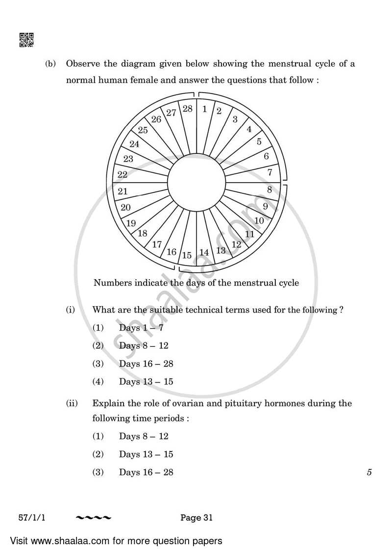 Biology 2022-2023 - CBSE 12th - Class 12 - CBSE (Central Board of Secondary Education) question paper with PDF download