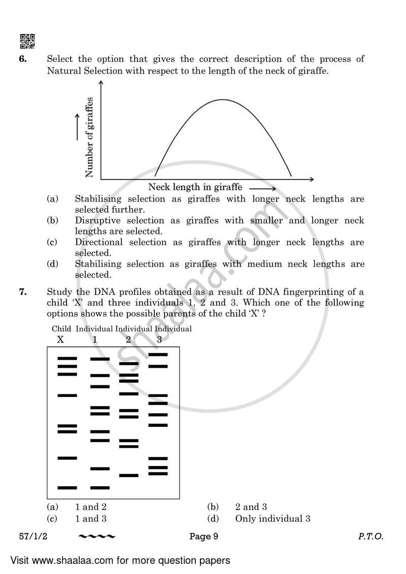 Biology 2022-2023 - CBSE 12th - Class 12 - CBSE (Central Board of Secondary Education) question paper with PDF download