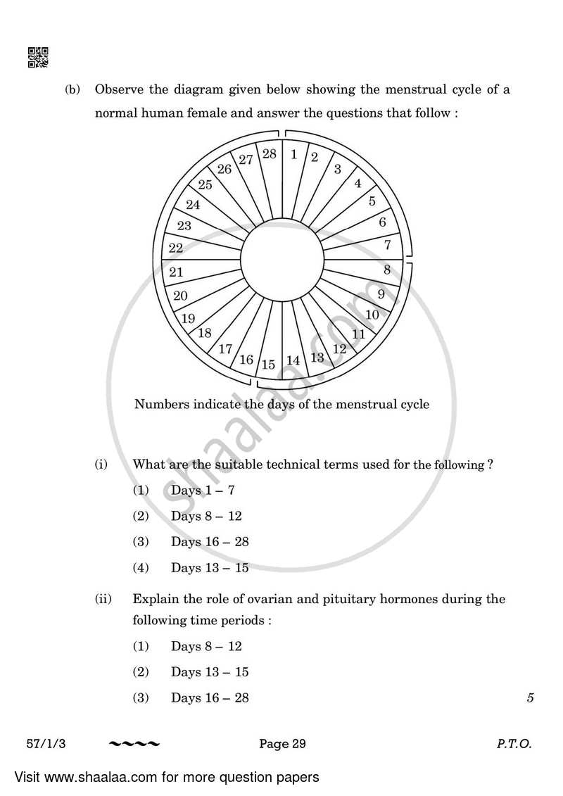 Biology 2022-2023 - CBSE 12th - Class 12 - CBSE (Central Board of Secondary Education) question paper with PDF download