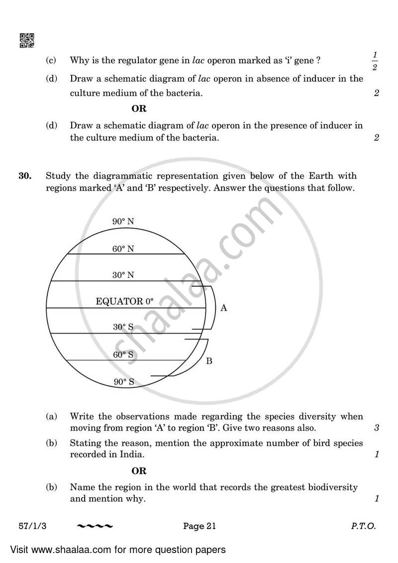 Biology 2022-2023 - CBSE 12th - Class 12 - CBSE (Central Board of Secondary Education) question paper with PDF download