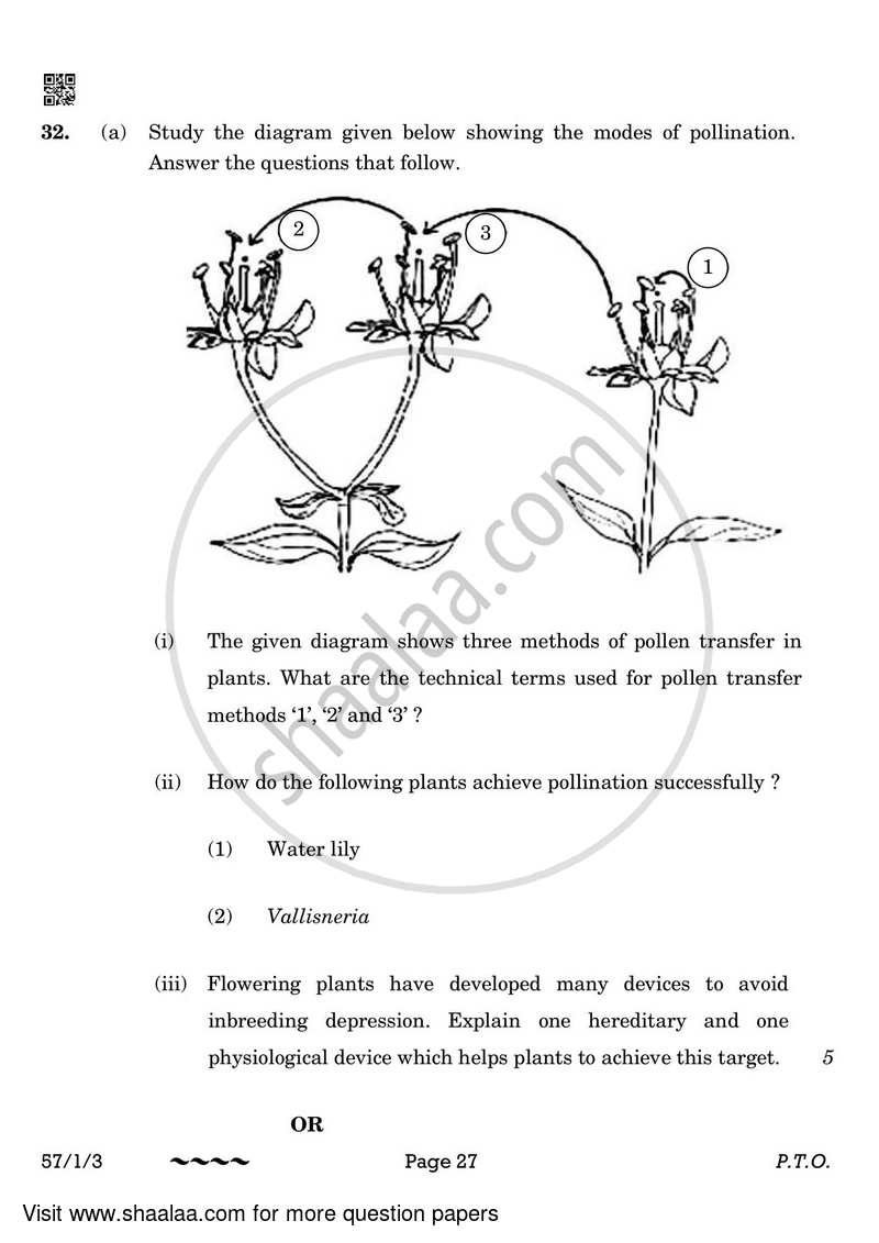 Biology 2022-2023 - CBSE 12th - Class 12 - CBSE (Central Board of Secondary Education) question paper with PDF download