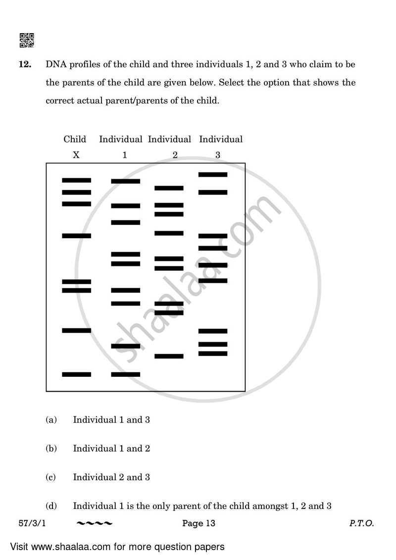 Biology 2022-2023 - CBSE 12th - Class 12 - CBSE (Central Board of Secondary Education) question paper with PDF download