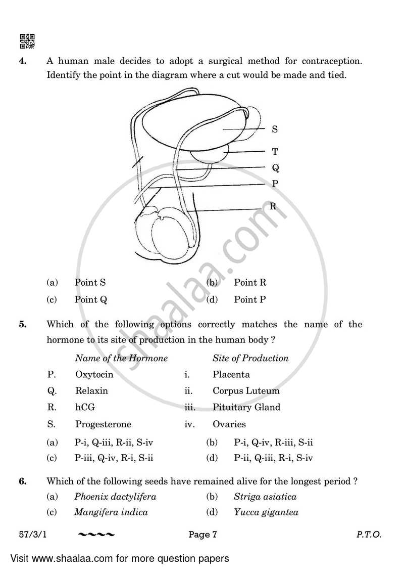 Biology 2022-2023 - CBSE 12th - Class 12 - CBSE (Central Board of Secondary Education) question paper with PDF download