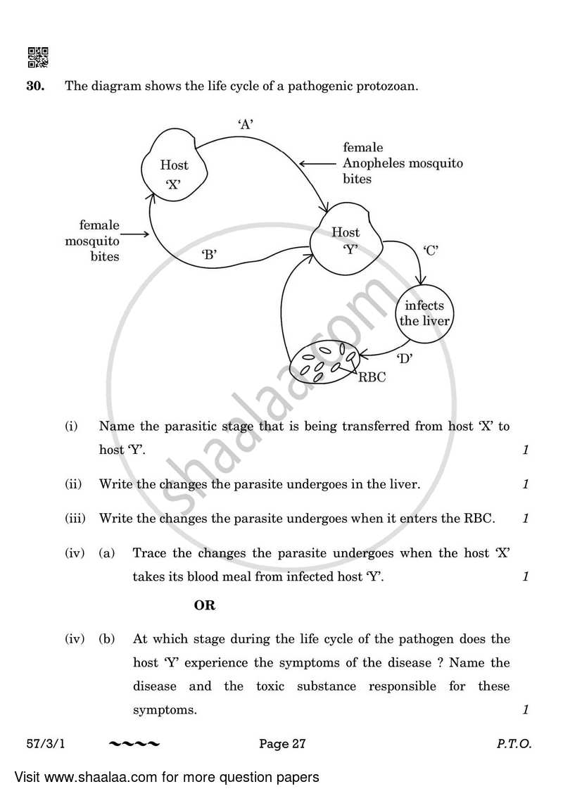 Biology 2022-2023 - CBSE 12th - Class 12 - CBSE (Central Board of Secondary Education) question paper with PDF download