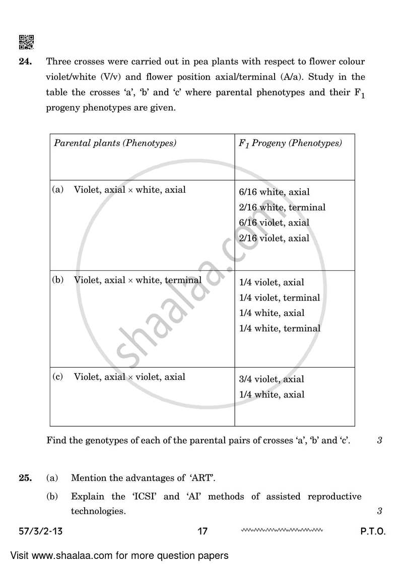 Biology 2023-2024 - CBSE 12th - Class 12 - CBSE (Central Board of Secondary Education) question paper with PDF download