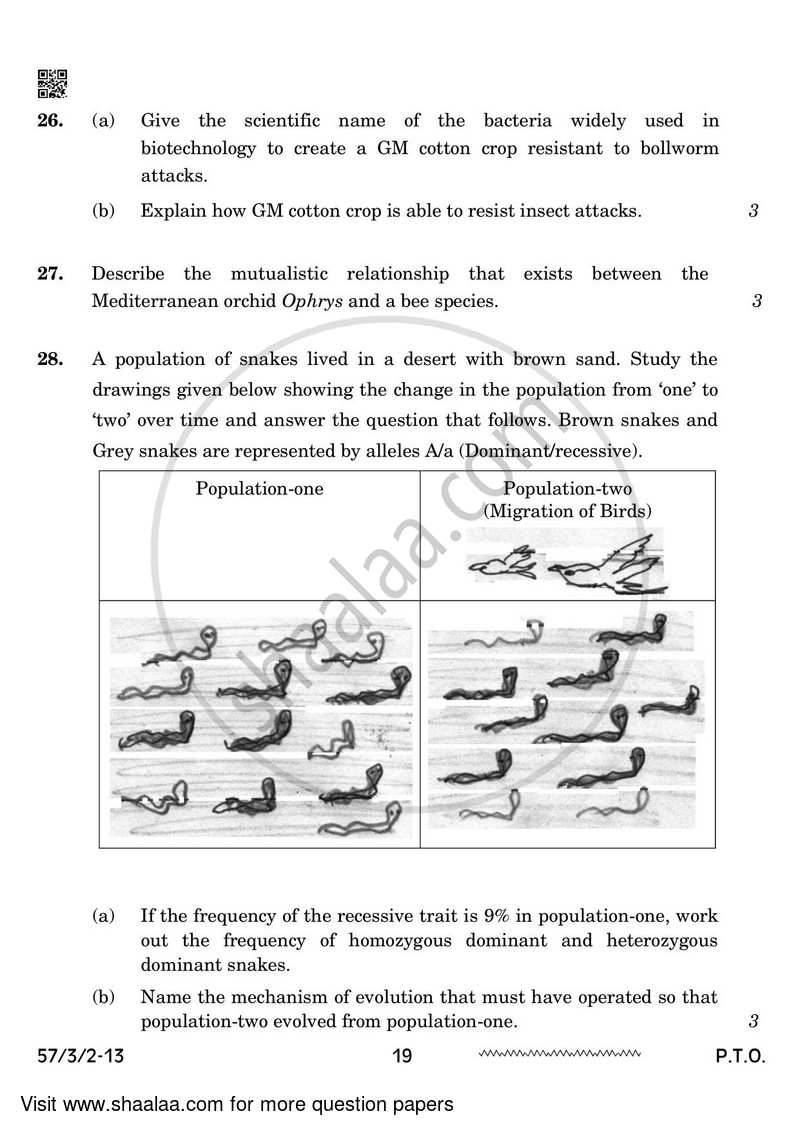 Biology 2023-2024 - CBSE 12th - Class 12 - CBSE (Central Board of Secondary Education) question paper with PDF download