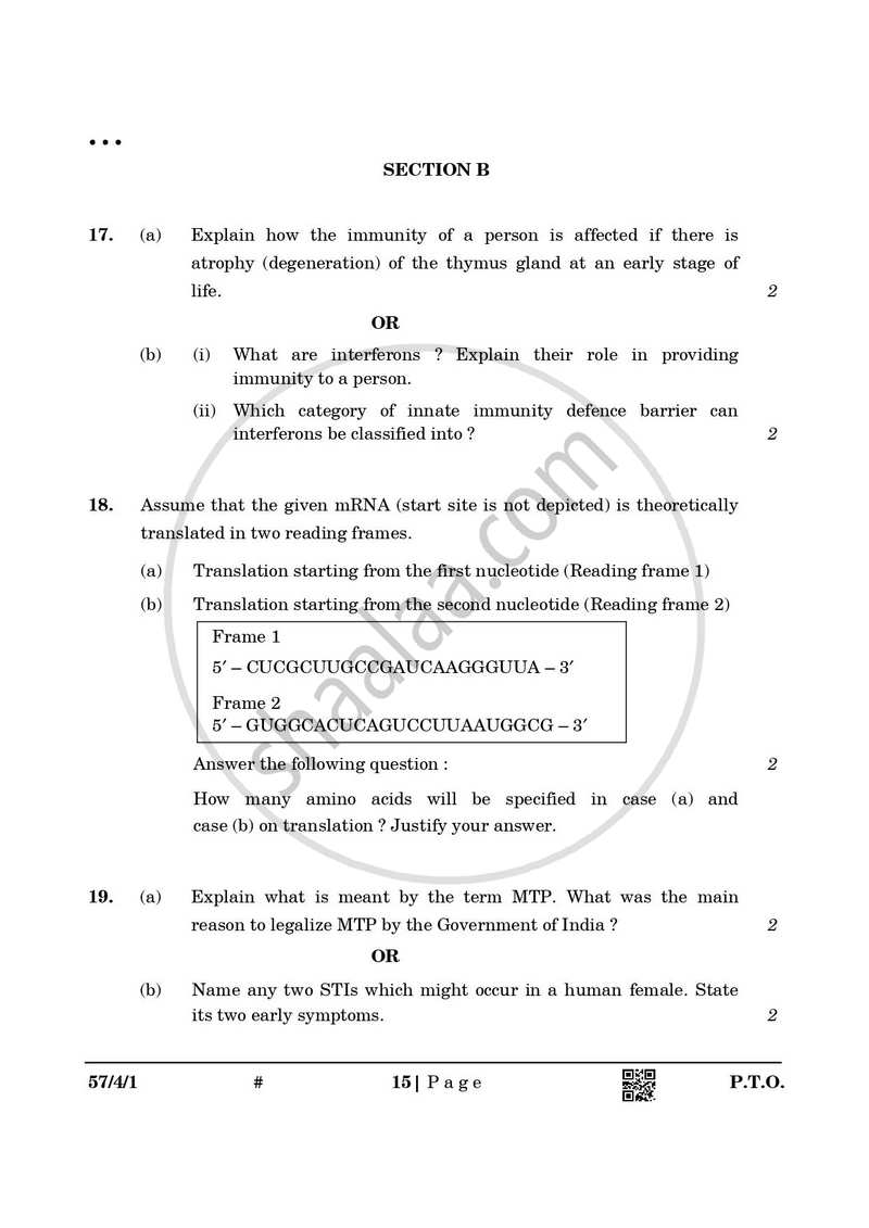 Biology 2024-2025 - CBSE 12th - Class 12 - CBSE (Central Board of Secondary Education) question paper with PDF download