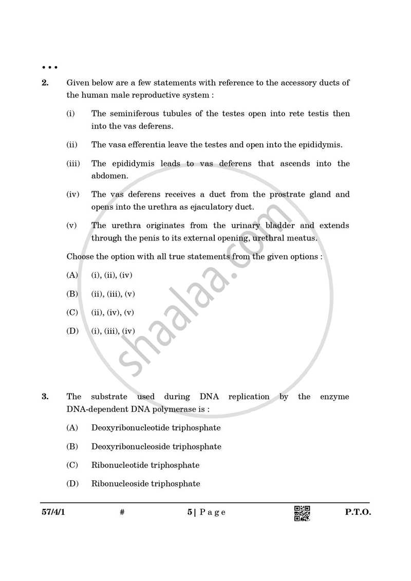 Biology 2024-2025 - CBSE 12th - Class 12 - CBSE (Central Board of Secondary Education) question paper with PDF download
