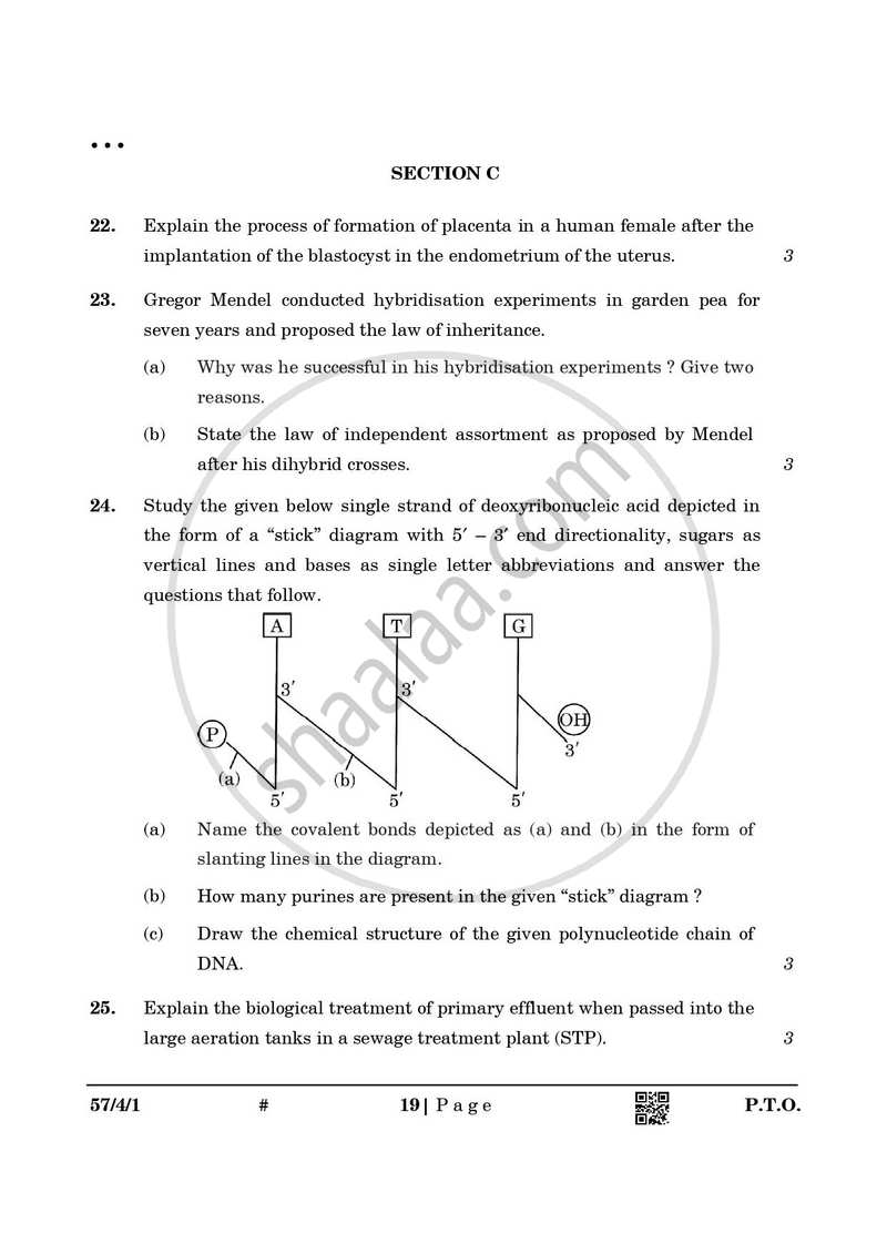 Biology 2024-2025 - CBSE 12th - Class 12 - CBSE (Central Board of Secondary Education) question paper with PDF download