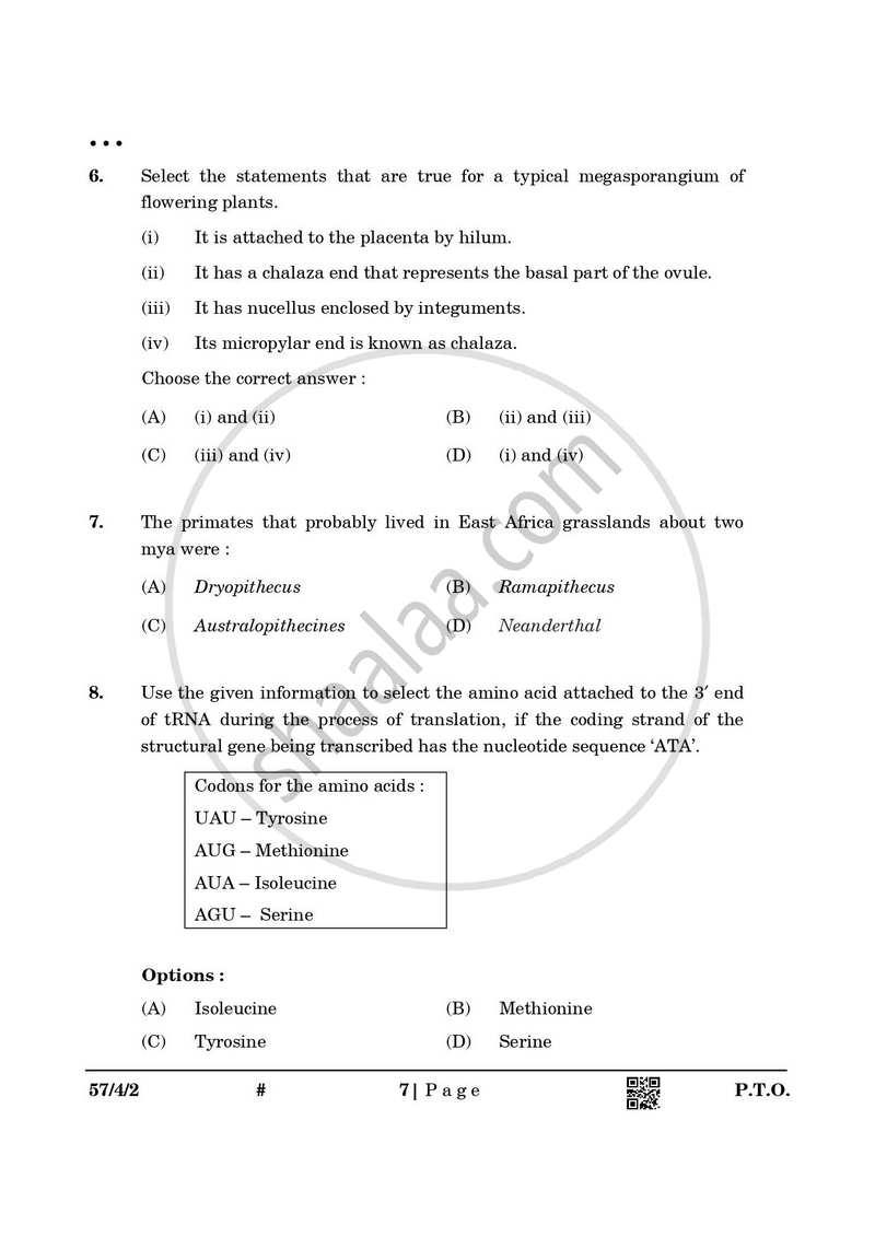 Biology 2024-2025 - CBSE 12th - Class 12 - CBSE (Central Board of Secondary Education) question paper with PDF download