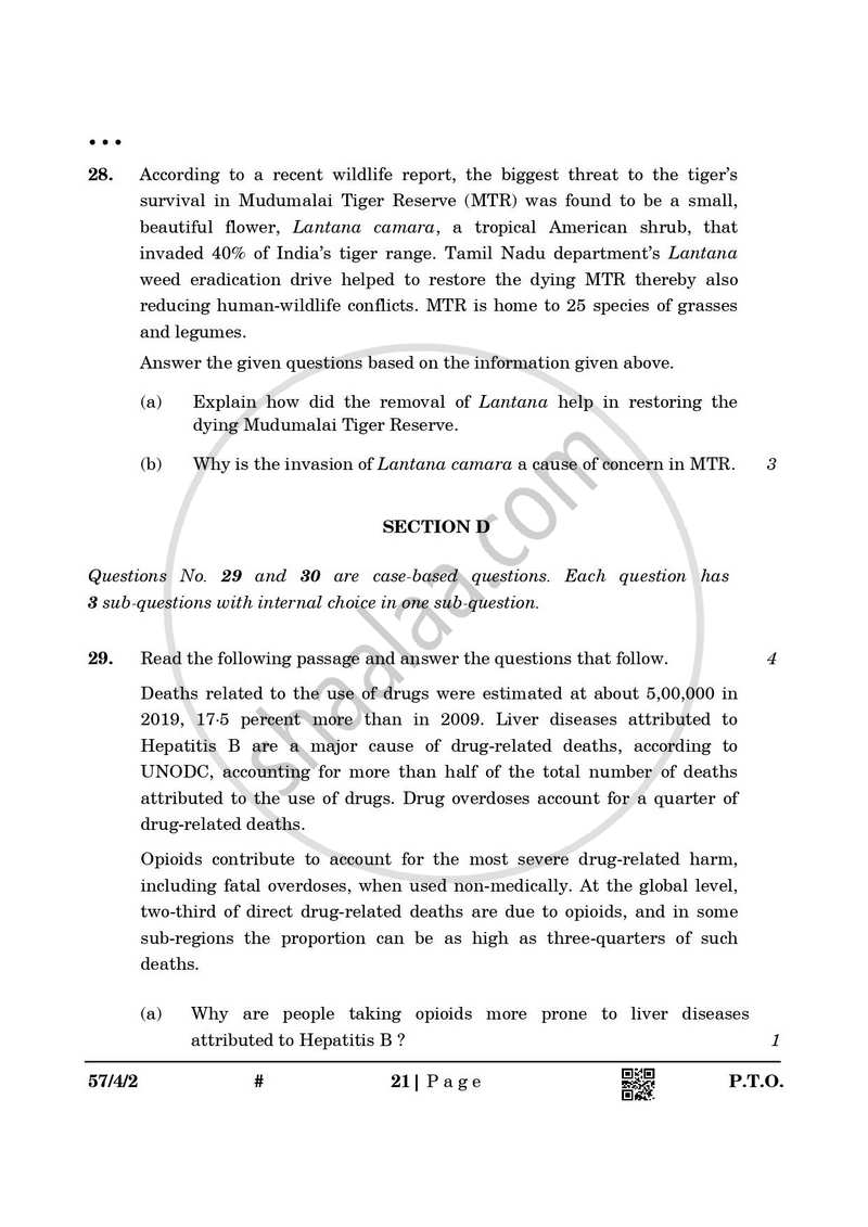 Biology 2024-2025 - CBSE 12th - Class 12 - CBSE (Central Board of Secondary Education) question paper with PDF download