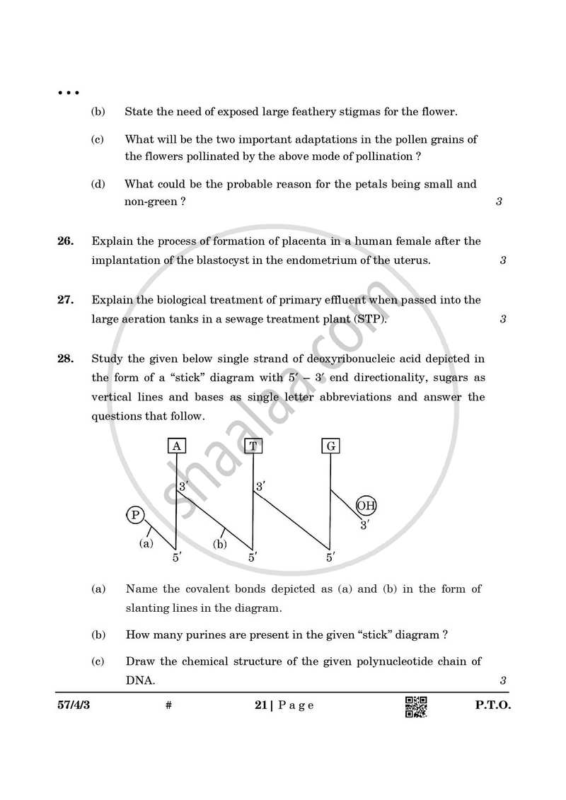 Biology 2024-2025 - CBSE 12th - Class 12 - CBSE (Central Board of Secondary Education) question paper with PDF download