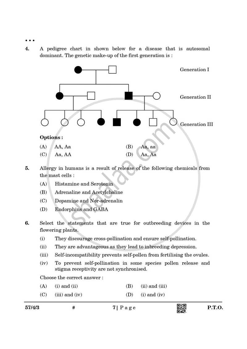 Biology 2024-2025 - CBSE 12th - Class 12 - CBSE (Central Board of Secondary Education) question paper with PDF download