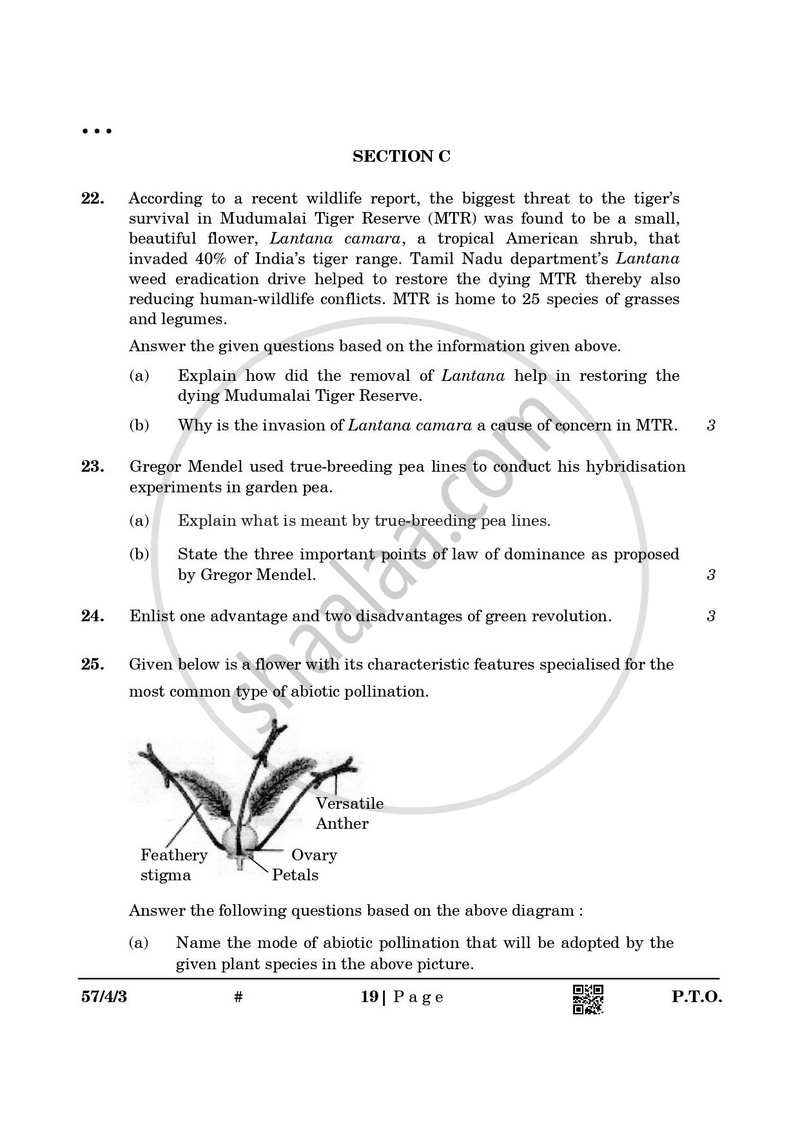 Biology 2024-2025 - CBSE 12th - Class 12 - CBSE (Central Board of Secondary Education) question paper with PDF download