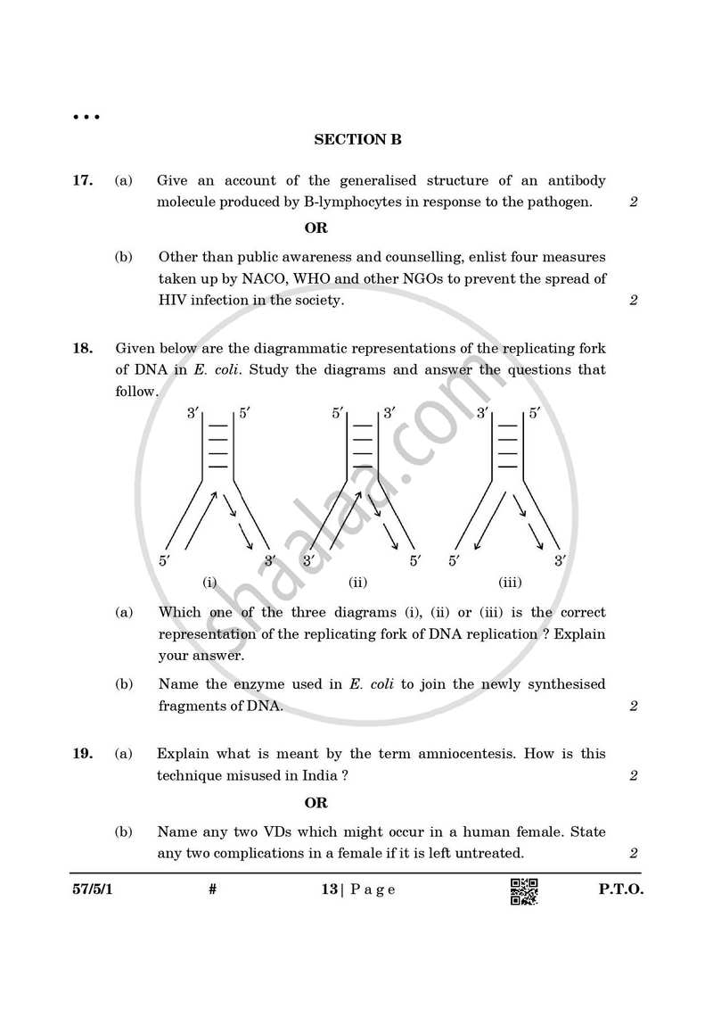 Biology 2024-2025 - CBSE 12th - Class 12 - CBSE (Central Board of Secondary Education) question paper with PDF download