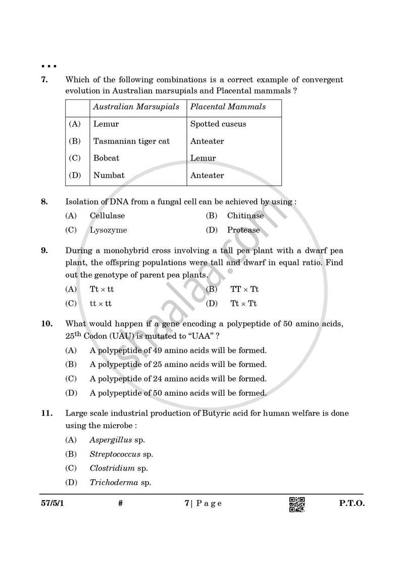 Biology 2024-2025 - CBSE 12th - Class 12 - CBSE (Central Board of Secondary Education) question paper with PDF download