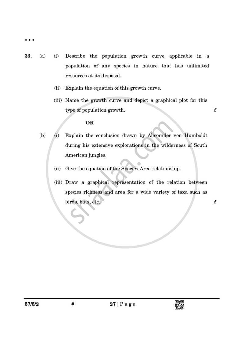 Biology 2024-2025 - CBSE 12th - Class 12 - CBSE (Central Board of Secondary Education) question paper with PDF download