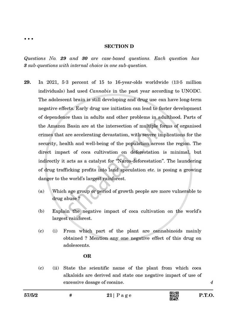 Biology 2024-2025 - CBSE 12th - Class 12 - CBSE (Central Board of Secondary Education) question paper with PDF download