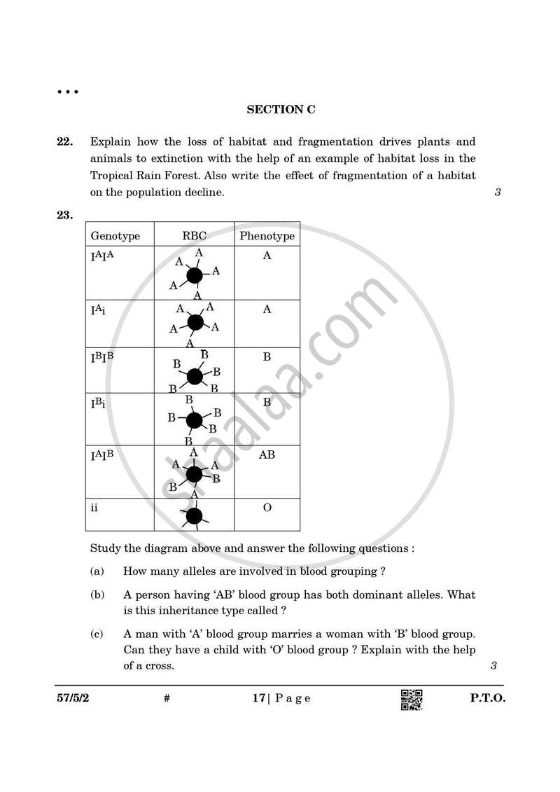 Biology 2024-2025 - CBSE 12th - Class 12 - CBSE (Central Board of Secondary Education) question paper with PDF download
