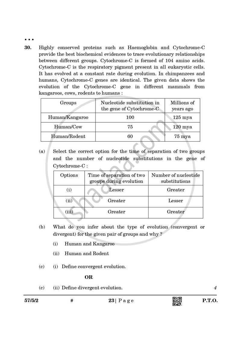 Biology 2024-2025 - CBSE 12th - Class 12 - CBSE (Central Board of Secondary Education) question paper with PDF download