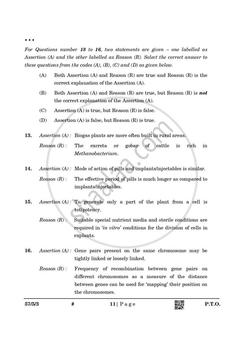 Biology 2024-2025 - CBSE 12th - Class 12 - CBSE (Central Board of Secondary Education) question paper with PDF download