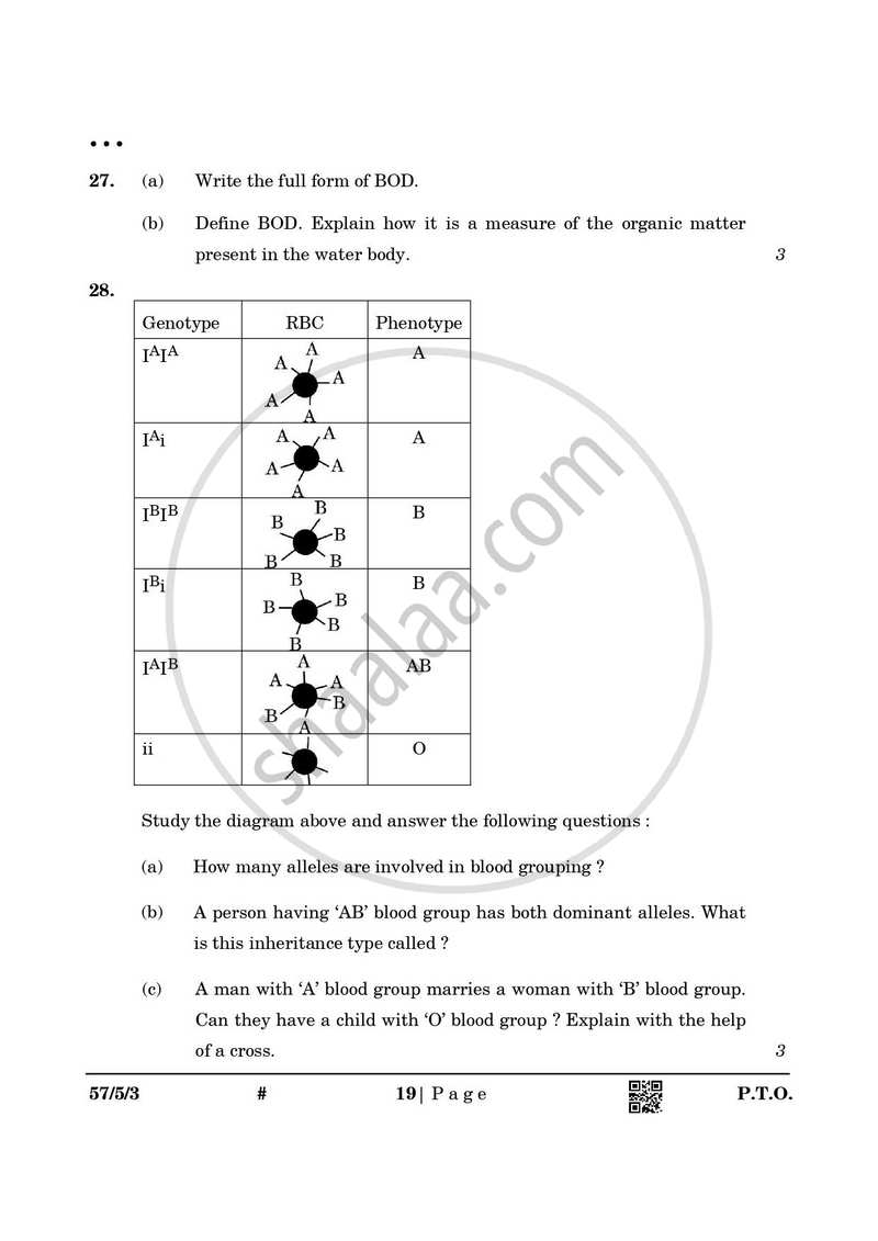 Biology 2024-2025 - CBSE 12th - Class 12 - CBSE (Central Board of Secondary Education) question paper with PDF download