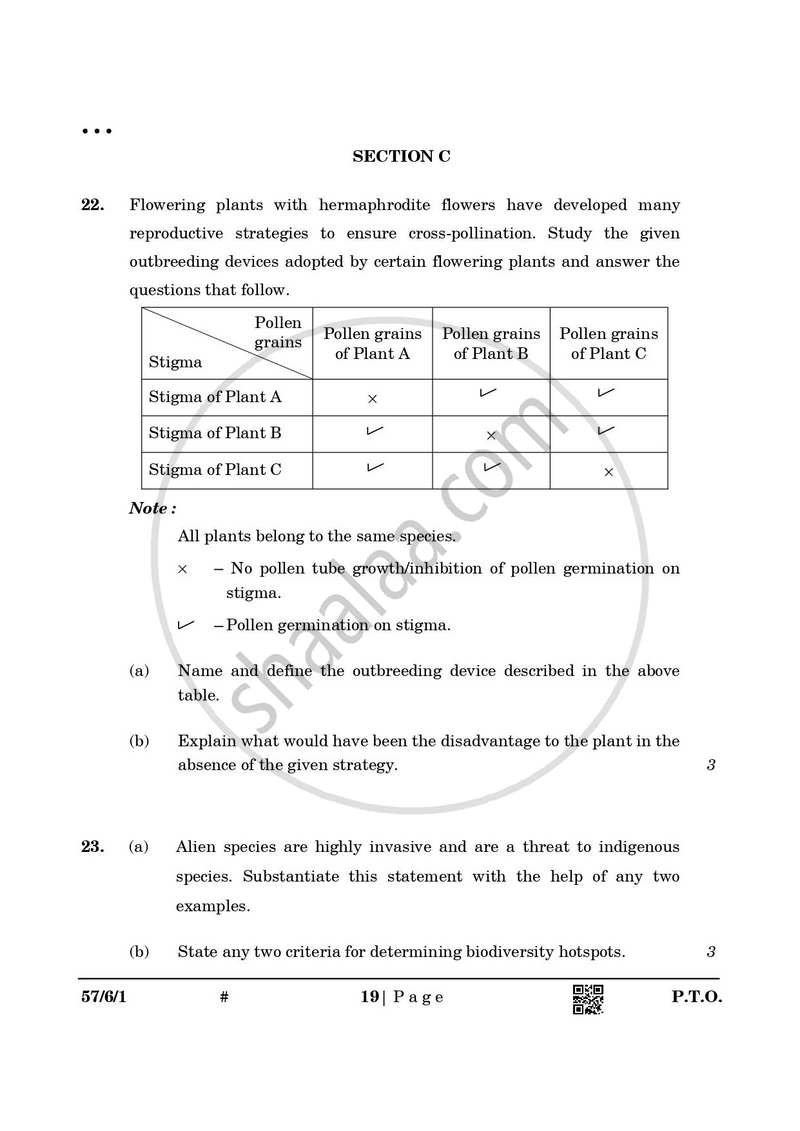 Biology 2024-2025 - CBSE 12th - Class 12 - CBSE (Central Board of Secondary Education) question paper with PDF download