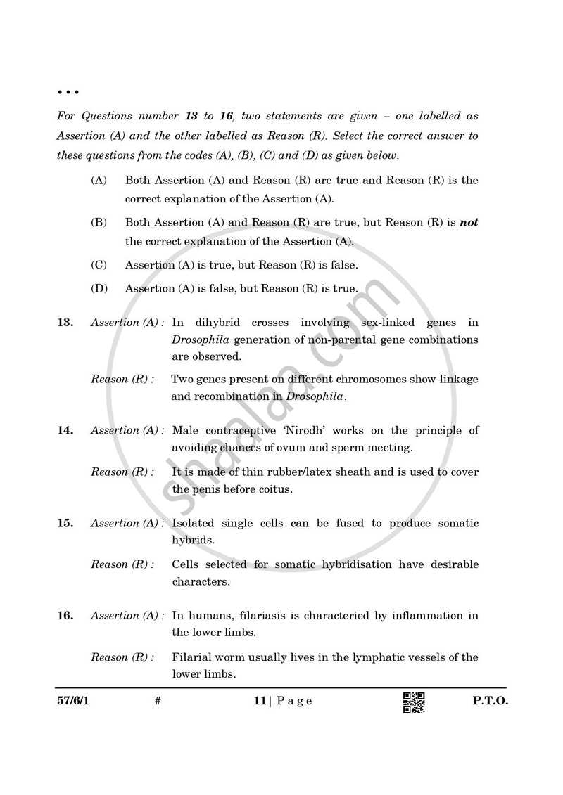 Biology 2024-2025 - CBSE 12th - Class 12 - CBSE (Central Board of Secondary Education) question paper with PDF download