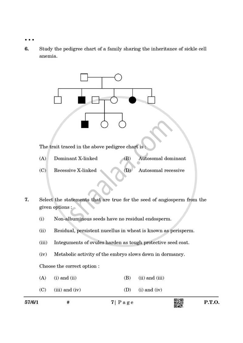 Biology 2024-2025 - CBSE 12th - Class 12 - CBSE (Central Board of Secondary Education) question paper with PDF download