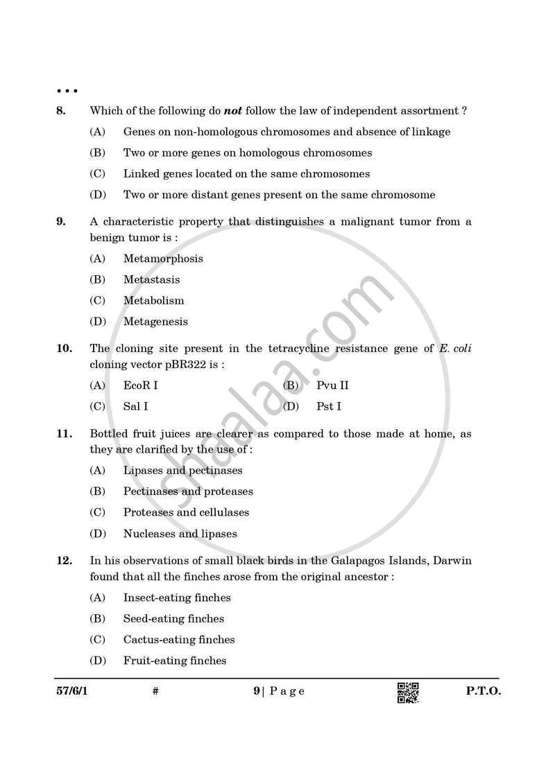 Biology 2024-2025 - CBSE 12th - Class 12 - CBSE (Central Board of Secondary Education) question paper with PDF download