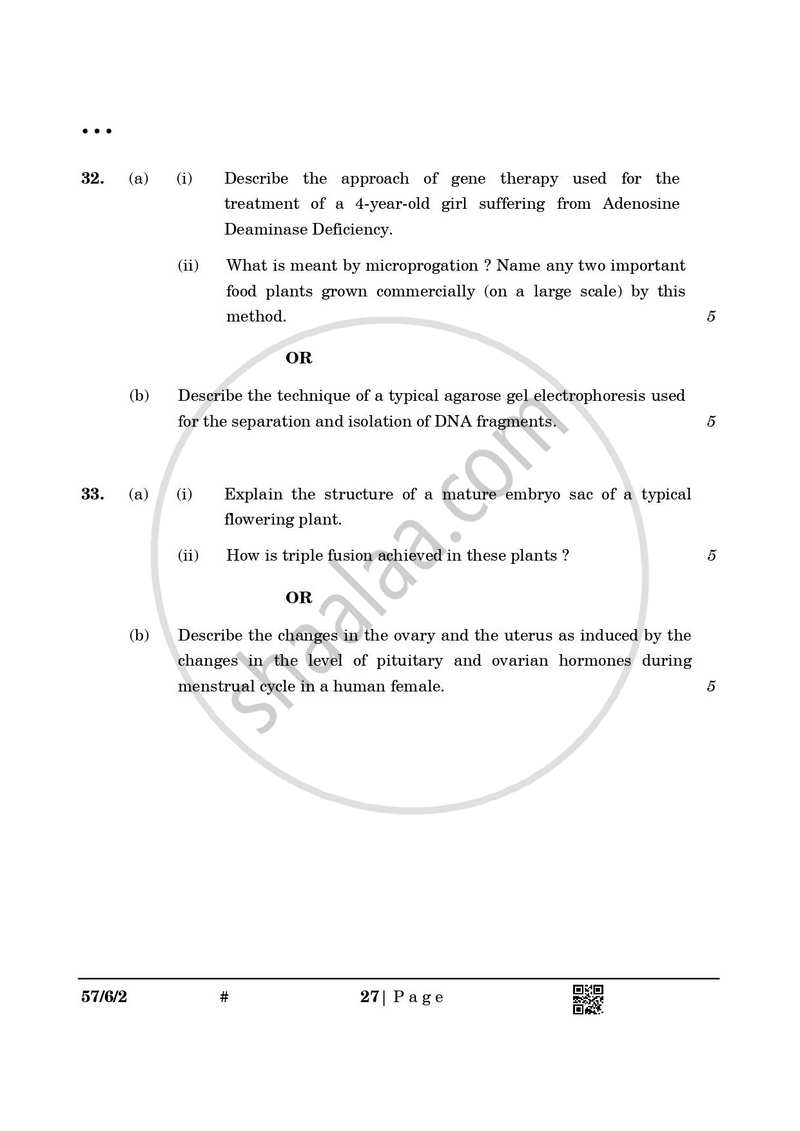 Biology 2024-2025 - CBSE 12th - Class 12 - CBSE (Central Board of Secondary Education) question paper with PDF download
