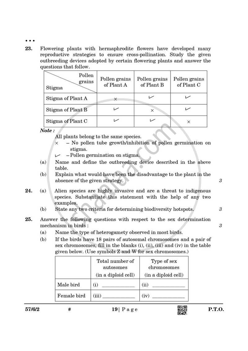 Biology 2024-2025 - CBSE 12th - Class 12 - CBSE (Central Board of Secondary Education) question paper with PDF download
