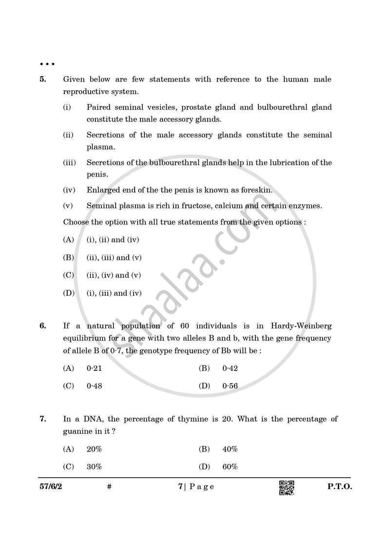 Biology 2024-2025 - CBSE 12th - Class 12 - CBSE (Central Board of Secondary Education) question paper with PDF download