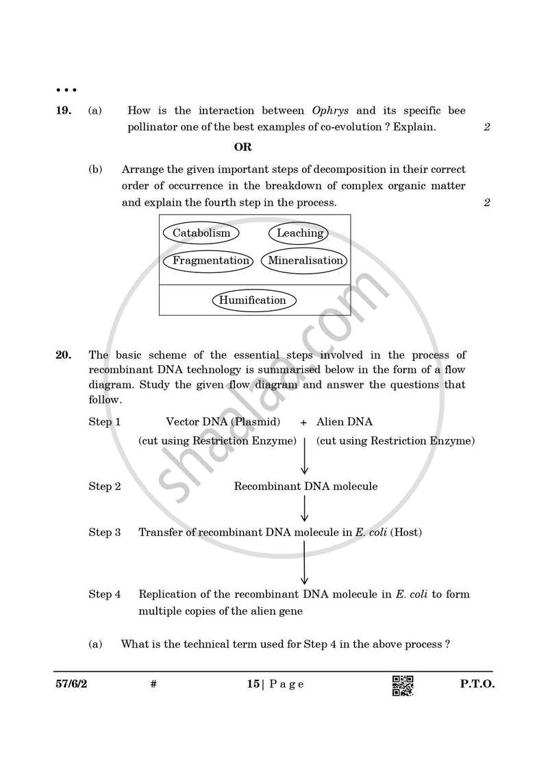 Biology 2024-2025 - CBSE 12th - Class 12 - CBSE (Central Board of Secondary Education) question paper with PDF download