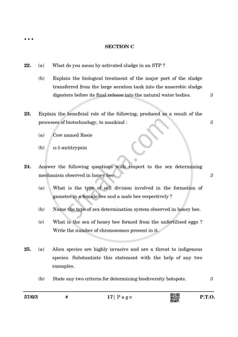 Biology 2024-2025 - CBSE 12th - Class 12 - CBSE (Central Board of Secondary Education) question paper with PDF download