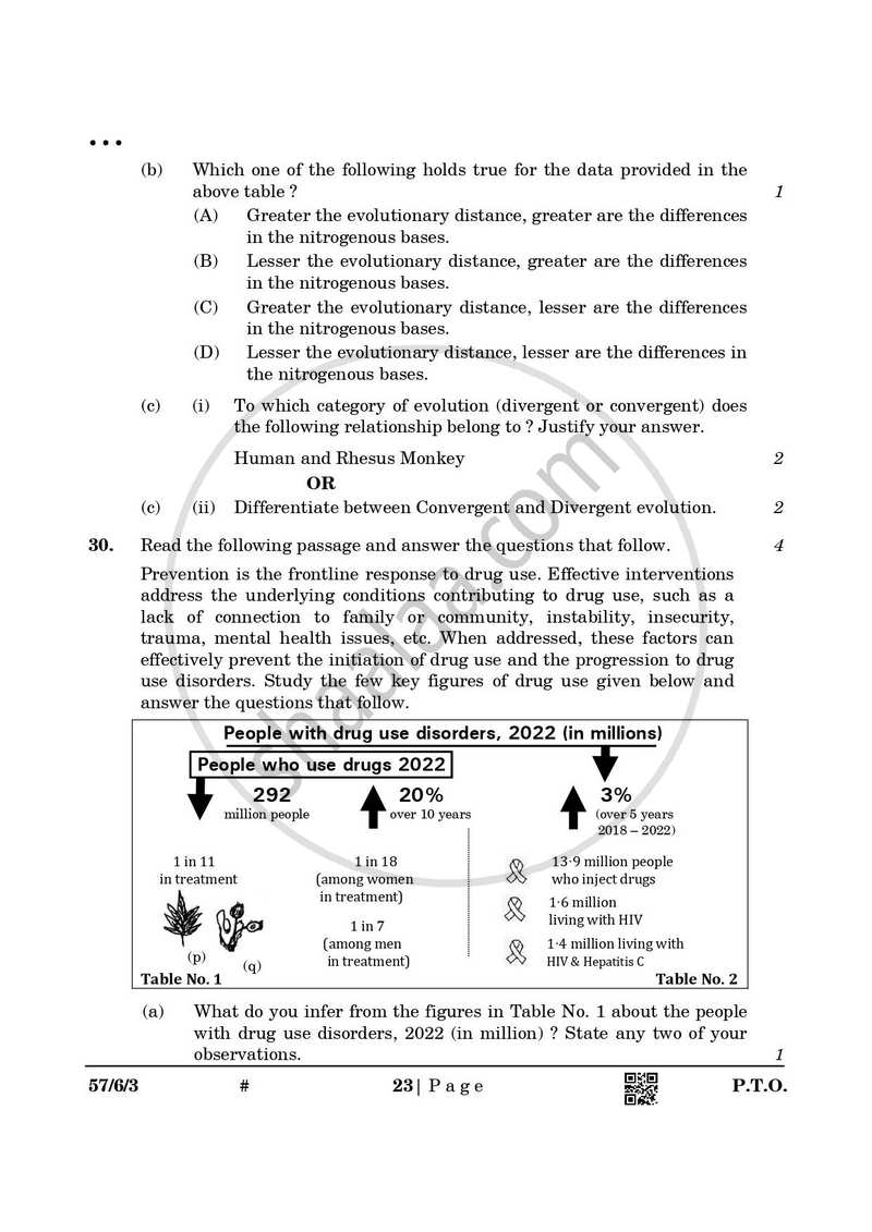 Biology 2024-2025 - CBSE 12th - Class 12 - CBSE (Central Board of Secondary Education) question paper with PDF download