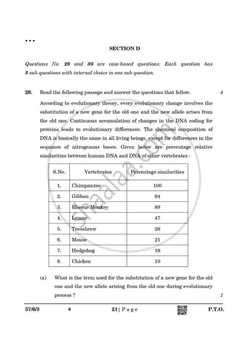 Biology 2024-2025 - CBSE 12th - Class 12 - CBSE (Central Board of Secondary Education) question paper with PDF download