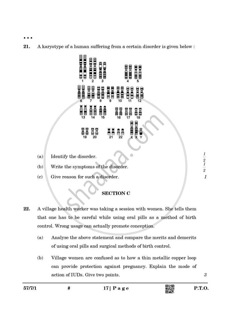 Biology 2024-2025 - CBSE 12th - Class 12 - CBSE (Central Board of Secondary Education) question paper with PDF download