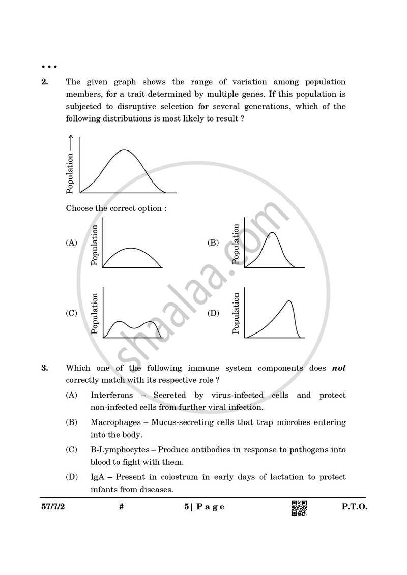 Biology 2024-2025 - CBSE 12th - Class 12 - CBSE (Central Board of Secondary Education) question paper with PDF download