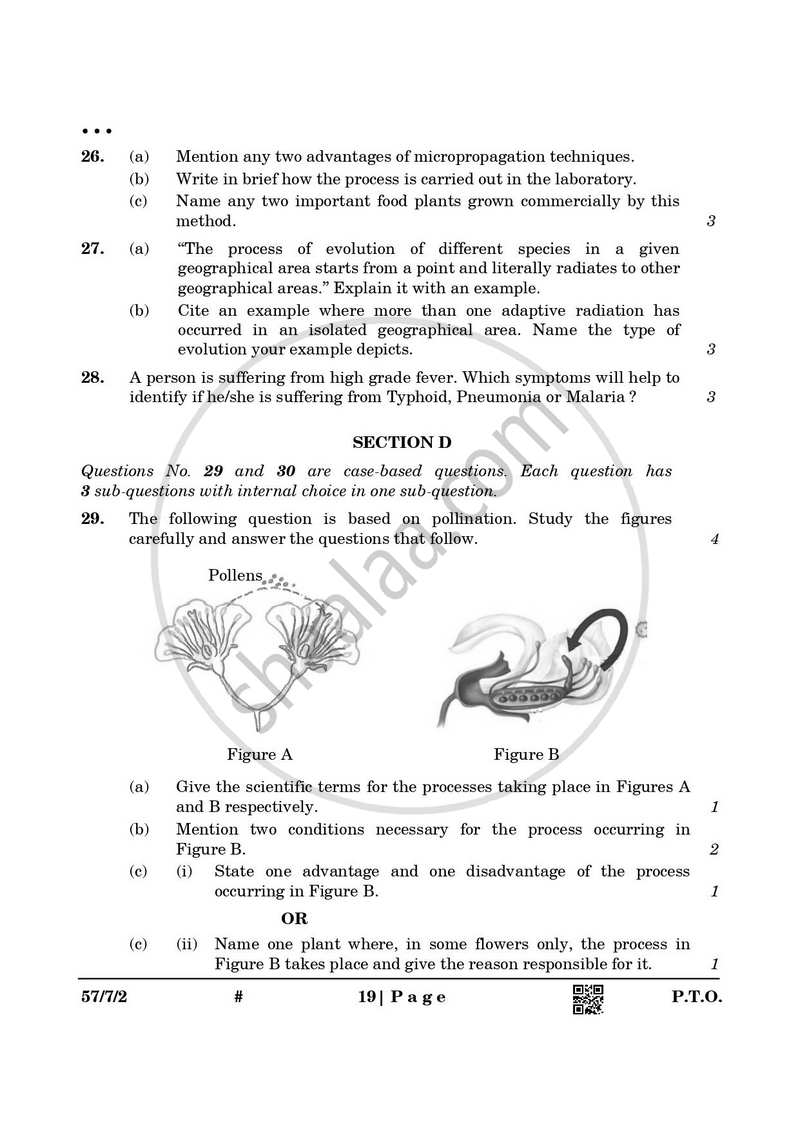 Biology 2024-2025 - CBSE 12th - Class 12 - CBSE (Central Board of Secondary Education) question paper with PDF download
