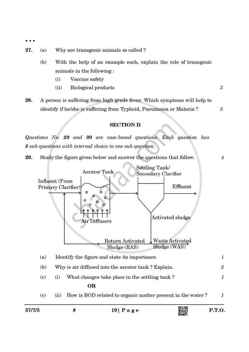 Biology 2024-2025 - CBSE 12th - Class 12 - CBSE (Central Board of Secondary Education) question paper with PDF download