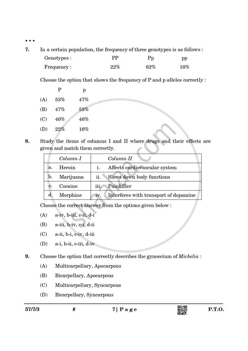 Biology 2024-2025 - CBSE 12th - Class 12 - CBSE (Central Board of Secondary Education) question paper with PDF download
